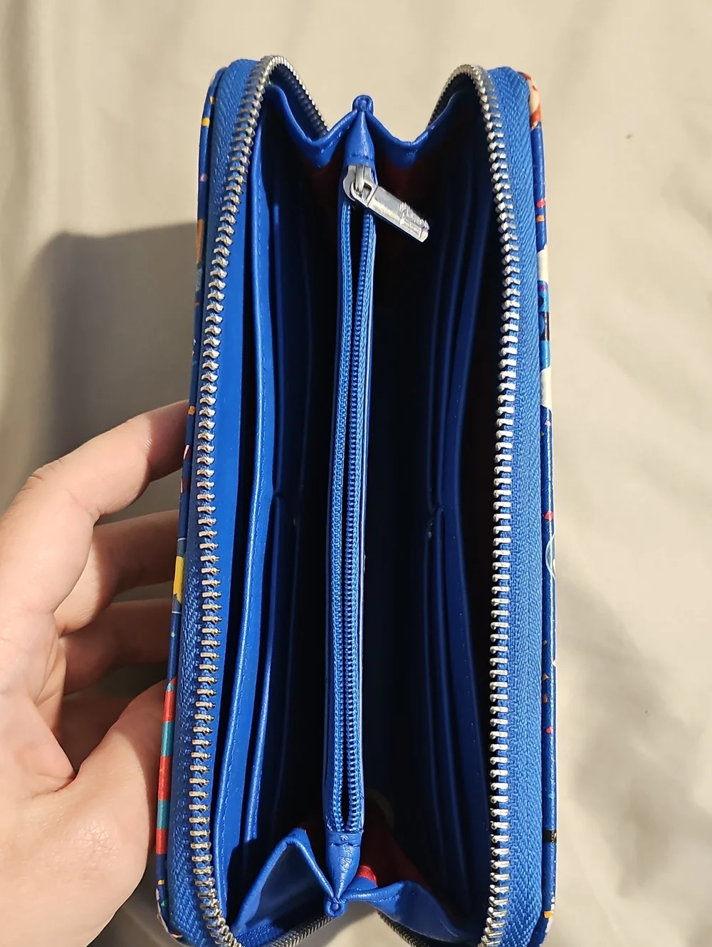Disney Parks Loungefly Blue Character Zip Wallet Great Condition